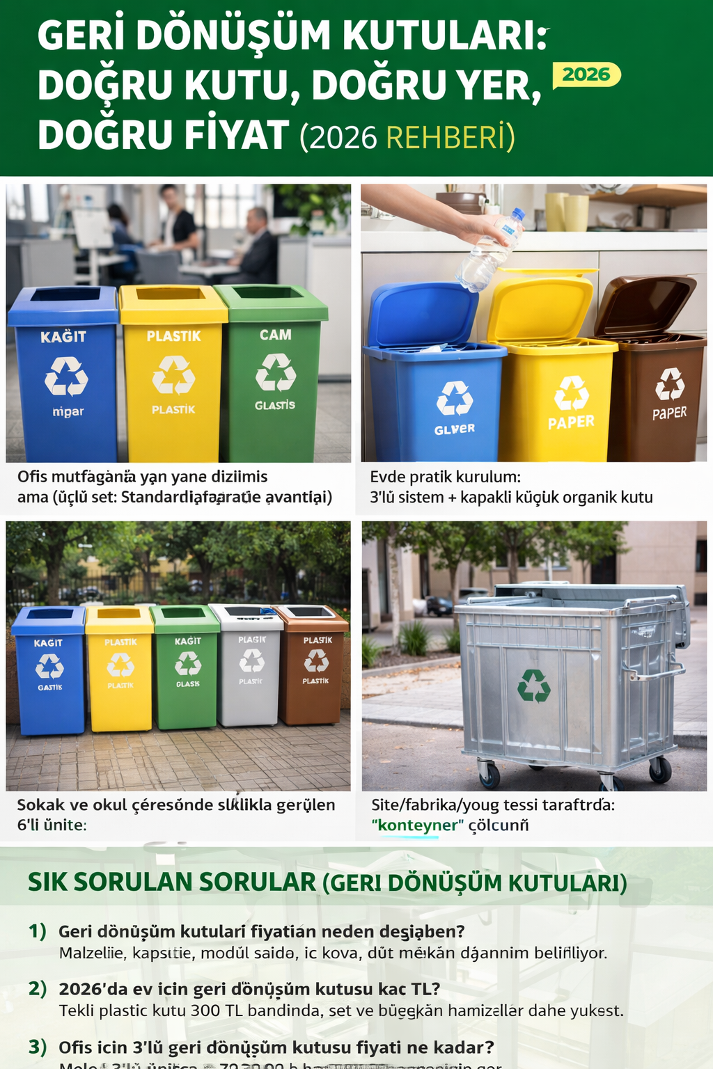 Geri Dönüşüm Kutuları: Doğru Kutu, Doğru Yer, Doğru Fiyat (2026 Rehberi)